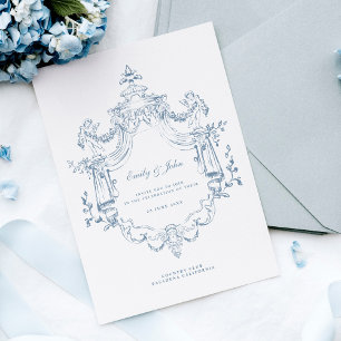Vintage Baroque Ornament Elegant Wedding Invitation