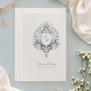 Vintage Baroque Ornament I Calligraphy Wedding Acrylic Invitations