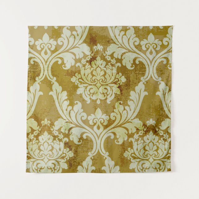 Vintage baroque ornament seamless pattern tapestry (Front)