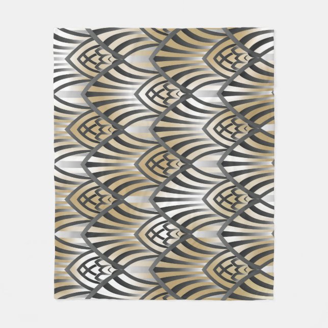 Vintage Baroque: Ornamental Seamless Pattern Fleece Blanket (Front)
