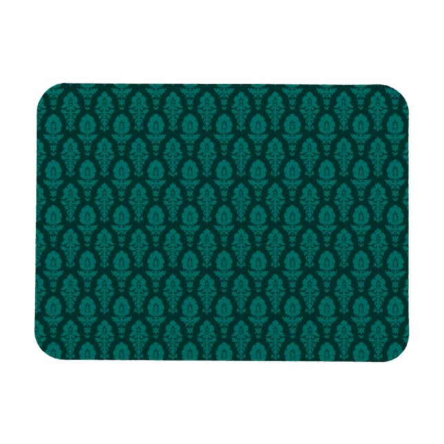 Vintage Baroque Pattern in Green Magnet (Horizontal)