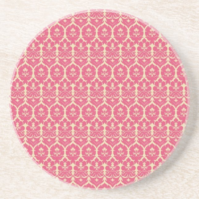 Vintage Baroque Red Wallpaper Coaster (Front)