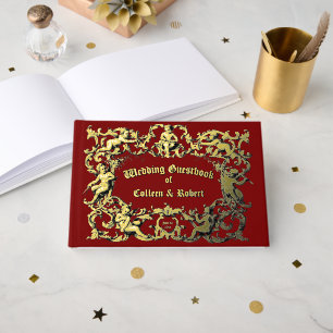 Vintage Baroque Rococo Cherubs Border Guest Book