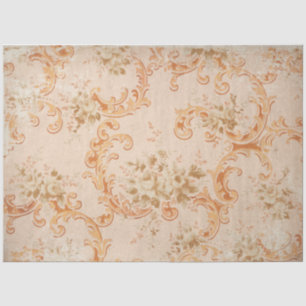 Vintage Baroque Rococo Peach Decoupage Tissue Paper