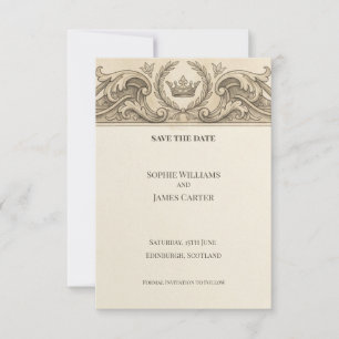 Vintage Baroque Save The Date Card