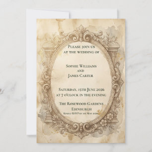 Vintage Baroque Scottish Wedding Invitation