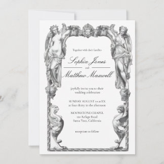 Vintage Baroque Statue Fine Art Renaissance Invitation