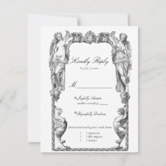 Vintage Baroque Statue Fine Art Renaissance RSVP Card