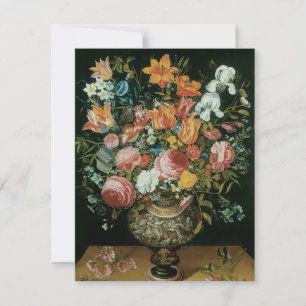 Vintage Baroque Still Life Flowers in a Vase
