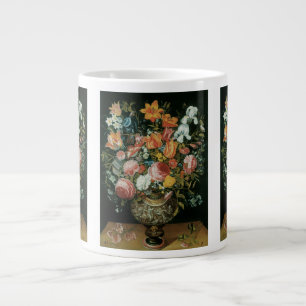 Vintage Baroque Still Life Flowers in a Vase Large Coffee Mug