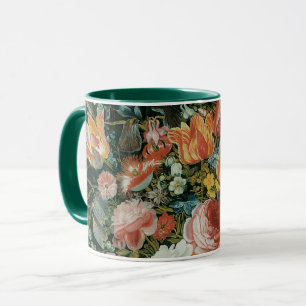Vintage Baroque Still Life Flowers in a Vase Mug