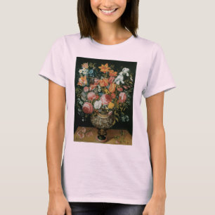 Vintage Baroque Still Life Flowers in a Vase T-Shirt
