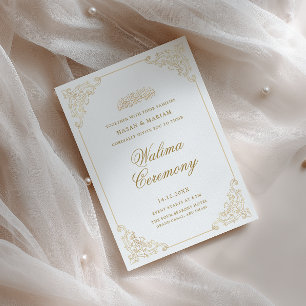 Vintage Baroque Stylish Script Walima Ceremony Invitation