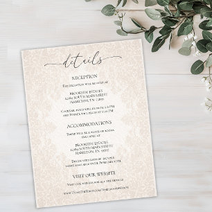 Vintage Baroque Wedding Details Enclosure Card