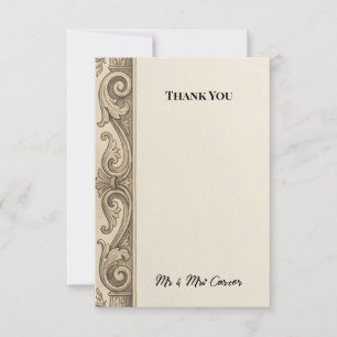 Vintage Baroque Wedding Thank You Card