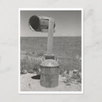 Vintage barrel and bucket rural Idaho mailbox