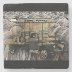 Vintage Barrel Runner Truck Stone Coaster