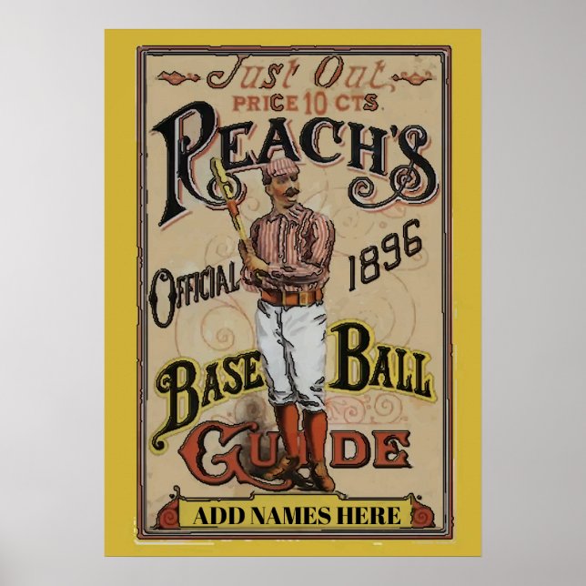 Vintage Baseball 1886 Add text Poster (Front)