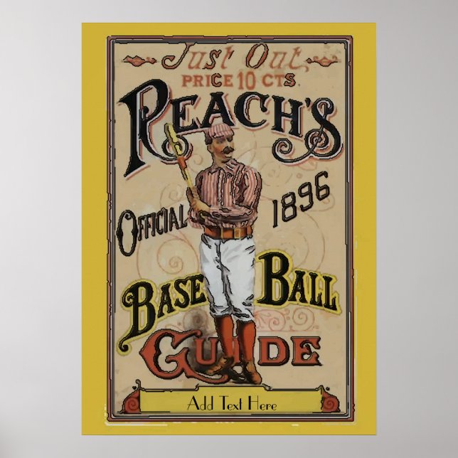 Vintage Baseball 1886 Add text Poster (Front)