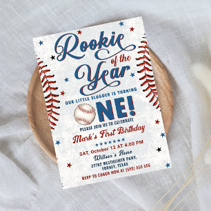 Vintage Baseball 1st Birthday  Invitation