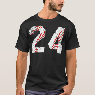 Vintage Baseball 24 Jersey Number T-Shirt