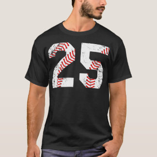 Vintage Baseball 25 Jersey Number  T-Shirt