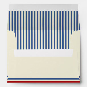 Vintage Baseball 5 x 7 Blue Stripes Envelopes