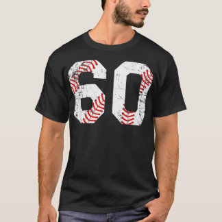 Vintage Baseball 60 Jersey Number  T-Shirt