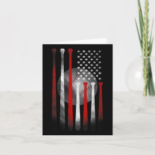 Vintage Baseball American Flag Card