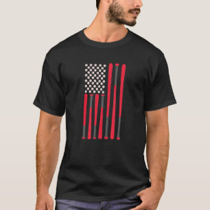 Vintage Baseball American Flag Softball Tee Ball S