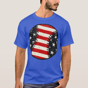 Vintage Baseball American Flag T-Shirt