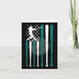 Vintage Baseball American Us Flag Baseball Spirits Card