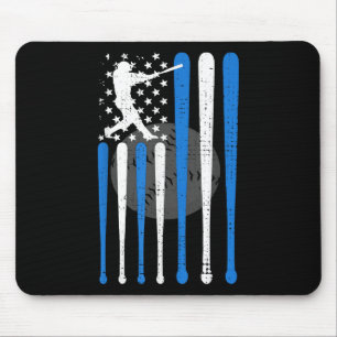 Vintage Baseball American Us Flag Baseball Spirits Mouse Mat