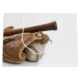 Vintage Baseball and Bat Large Gift Bag