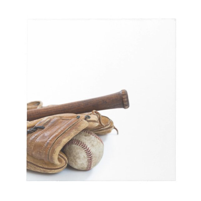 Vintage Baseball and Bat Notepad (Front)