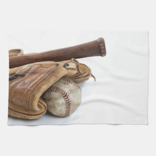 Vintage Baseball and Bat Tea Towel