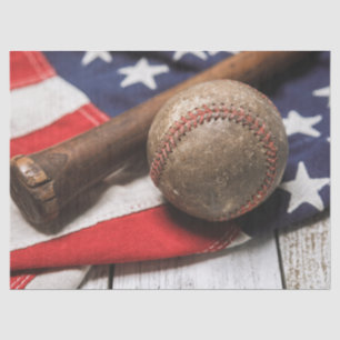 Vintage Baseball and Bat Tissue Paper