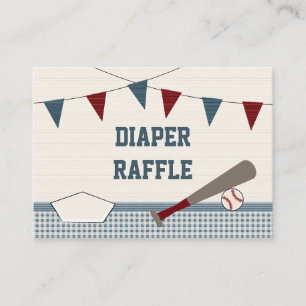 Vintage BASEBALL BABY SHOWER Diaper Raffle Cards