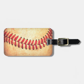 Vintage baseball ball luggage tag