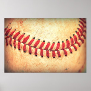 Vintage baseball ball poster
