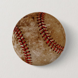 Vintage Baseball Ball Red and White Sports 6 Cm Round Badge