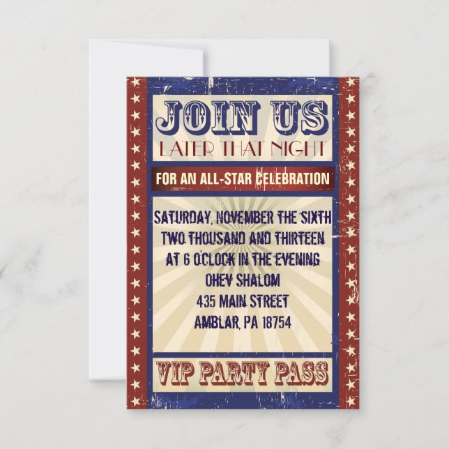 VINTAGE BASEBALL Bar Mitzvah Invitation (Front)
