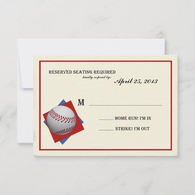 Vintage Baseball Bar Mitzvah Reply RSVP Card (Front)