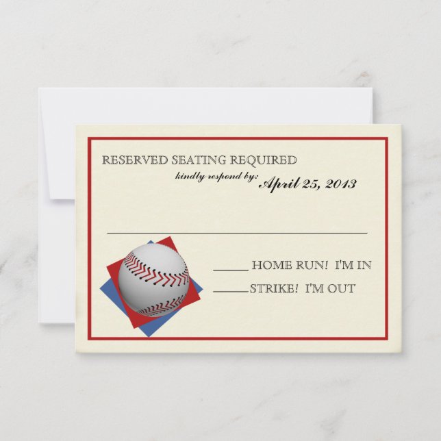Vintage Baseball Bar Mitzvah Reply RSVP Card (Front)
