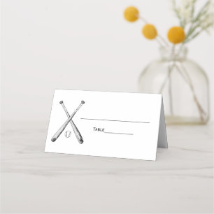 Vintage Baseball Bats Ball Place Card Escort Card