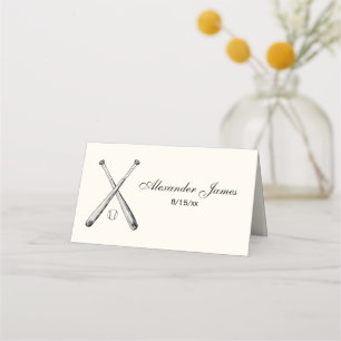 Vintage Baseball Bats Ball Place Card Escort Card