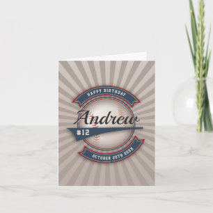 Vintage Baseball Birthday Greeting Card