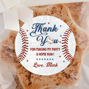 Vintage Baseball Birthday Party Sticker