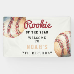 Vintage Baseball Birthday Welcome Banner