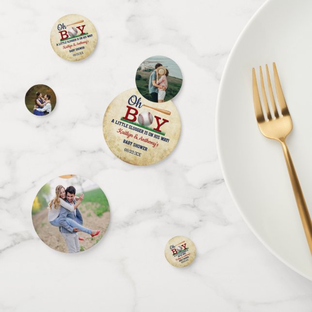 Vintage Baseball Boys Baby Shower Confetti (Group)